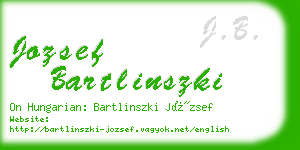 jozsef bartlinszki business card